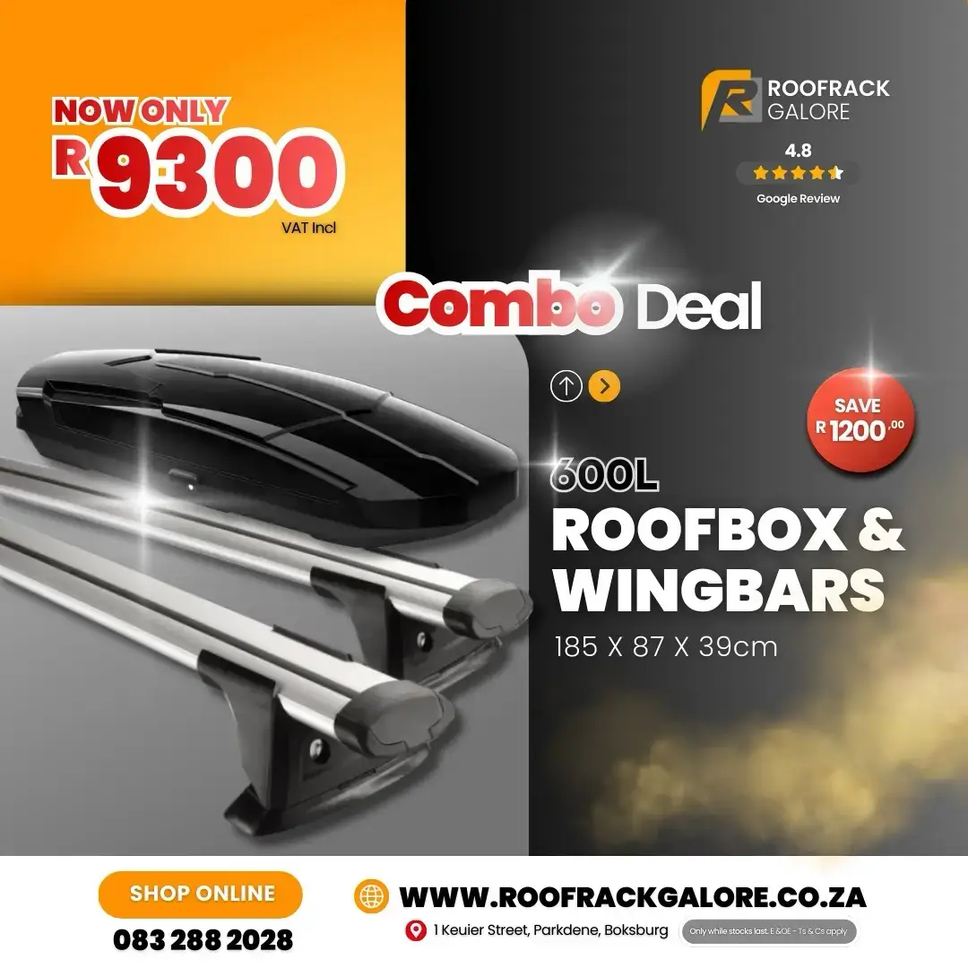 COMBO DEAL: Roof Box (600L) & Wingbars